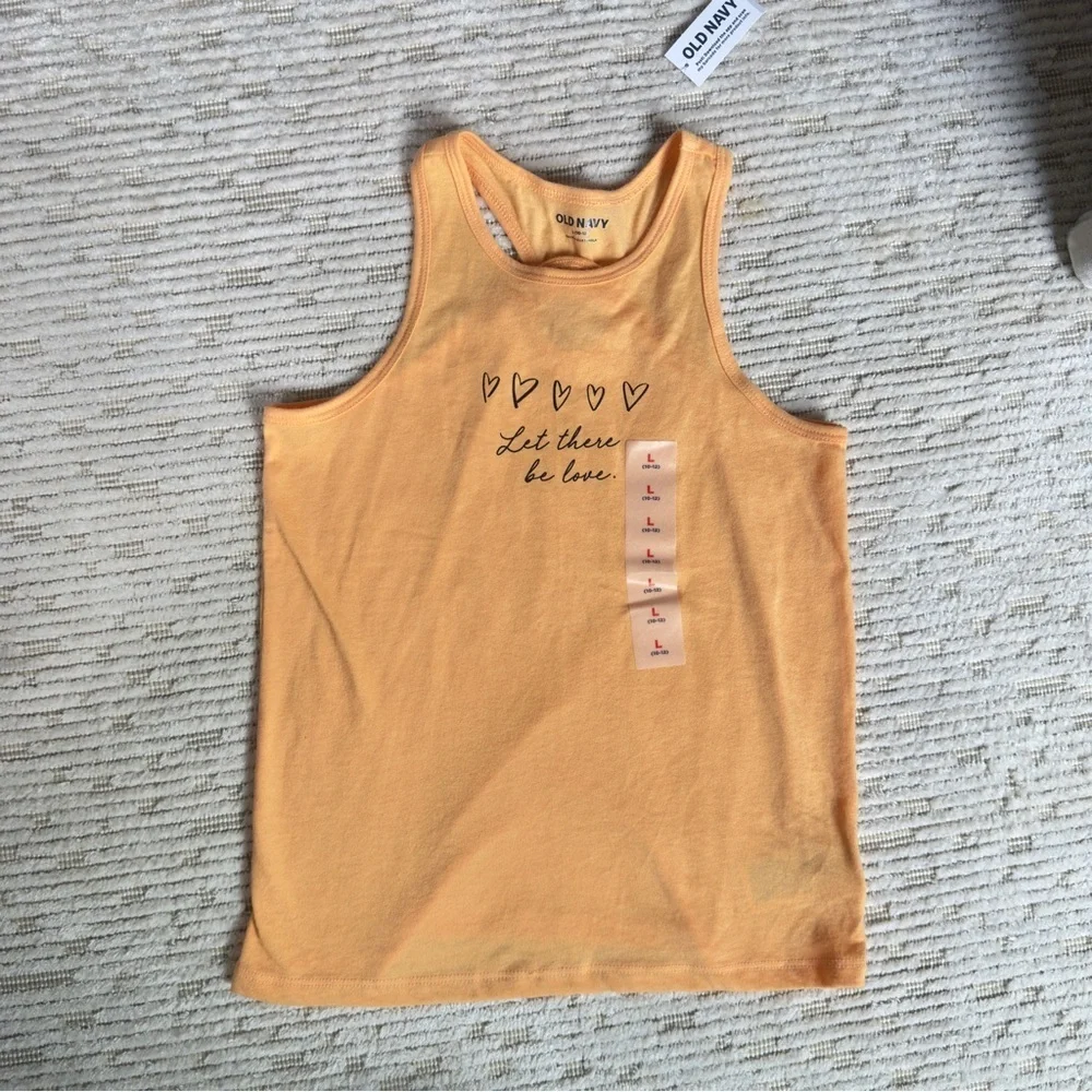 NWT Old Navy Kids Fitted Graphic Tank Top for Girls Large 10-12